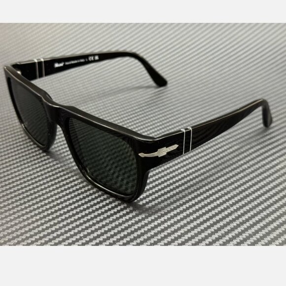 Persol Black 57mm Unisex Green Sunglasses